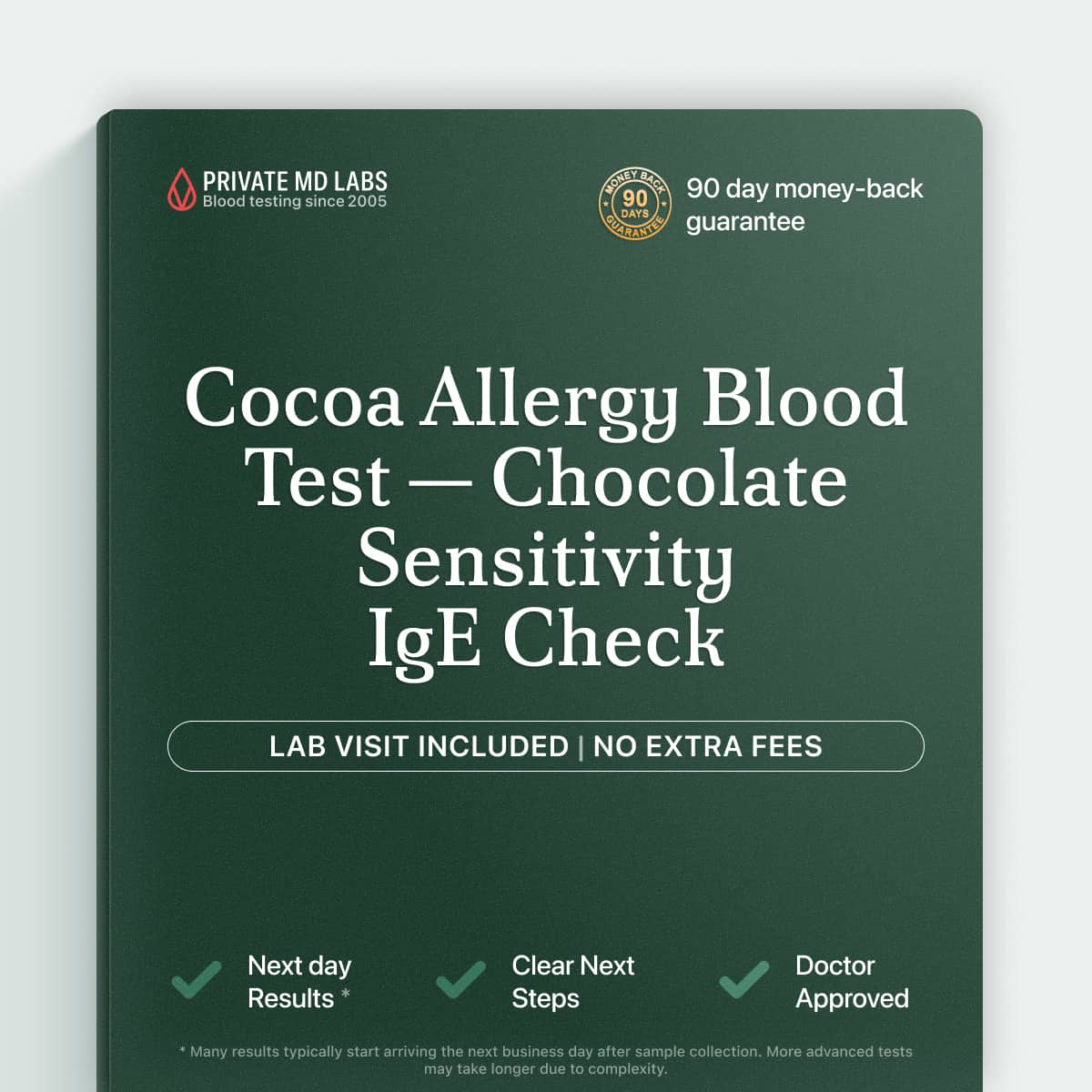 Cocoa IgE allergy test for people with reactions after eating chocolate or cocoa