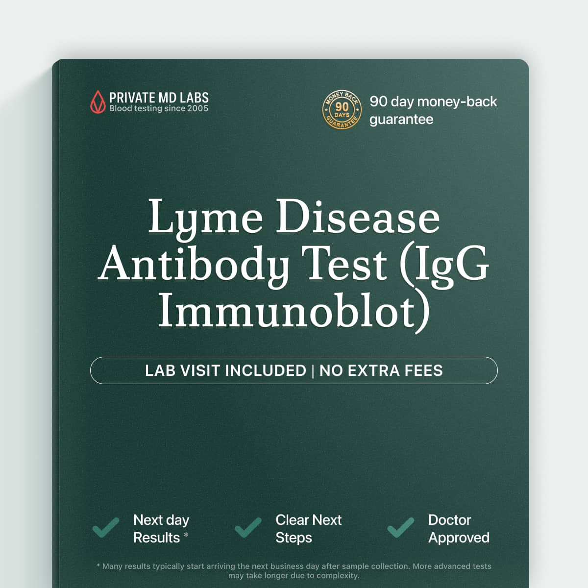 Lyme disease IgG immunoblot test confirming tick-borne borrelia infection after exposure