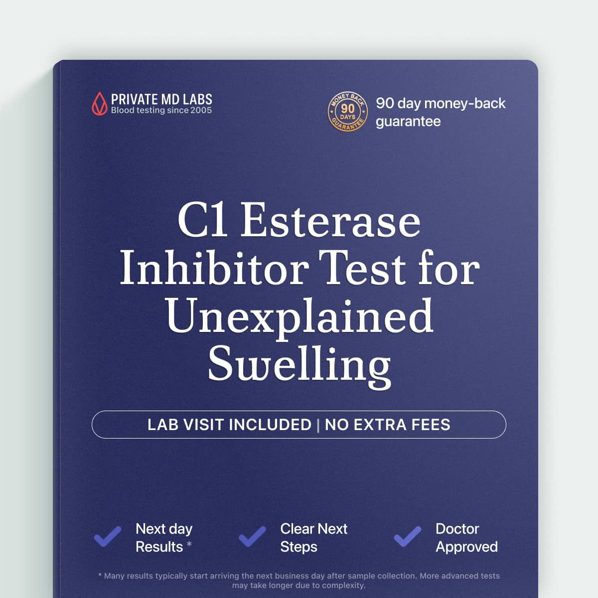 C1 esterase inhibitor test for diagnosing hereditary or acquired angioedema swelling episodes
