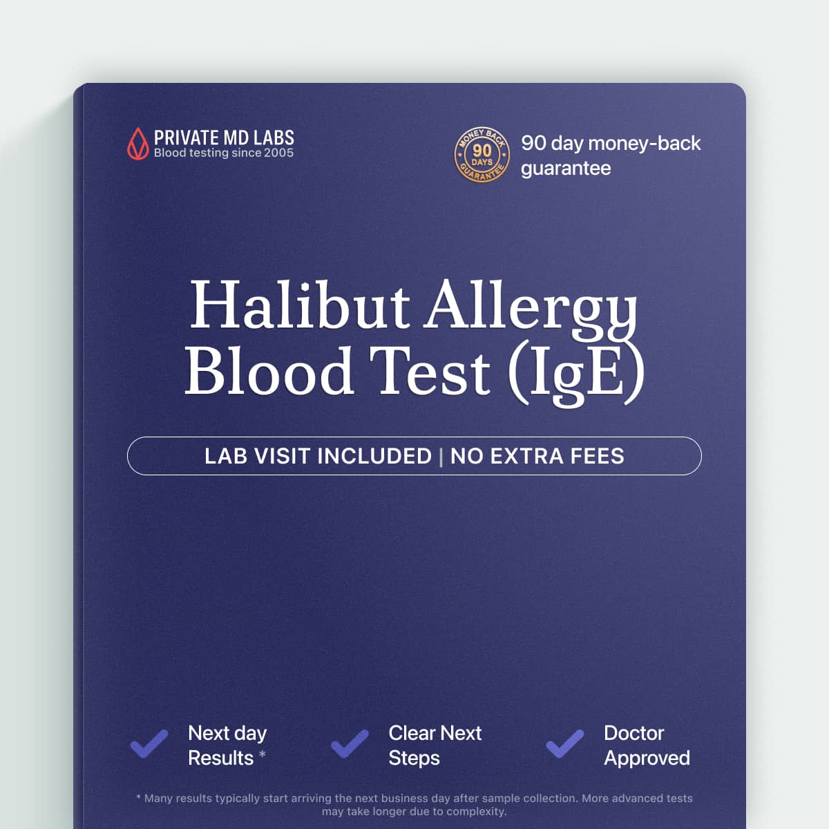 Halibut IgE allergy test for people with reactions to fish or seafood