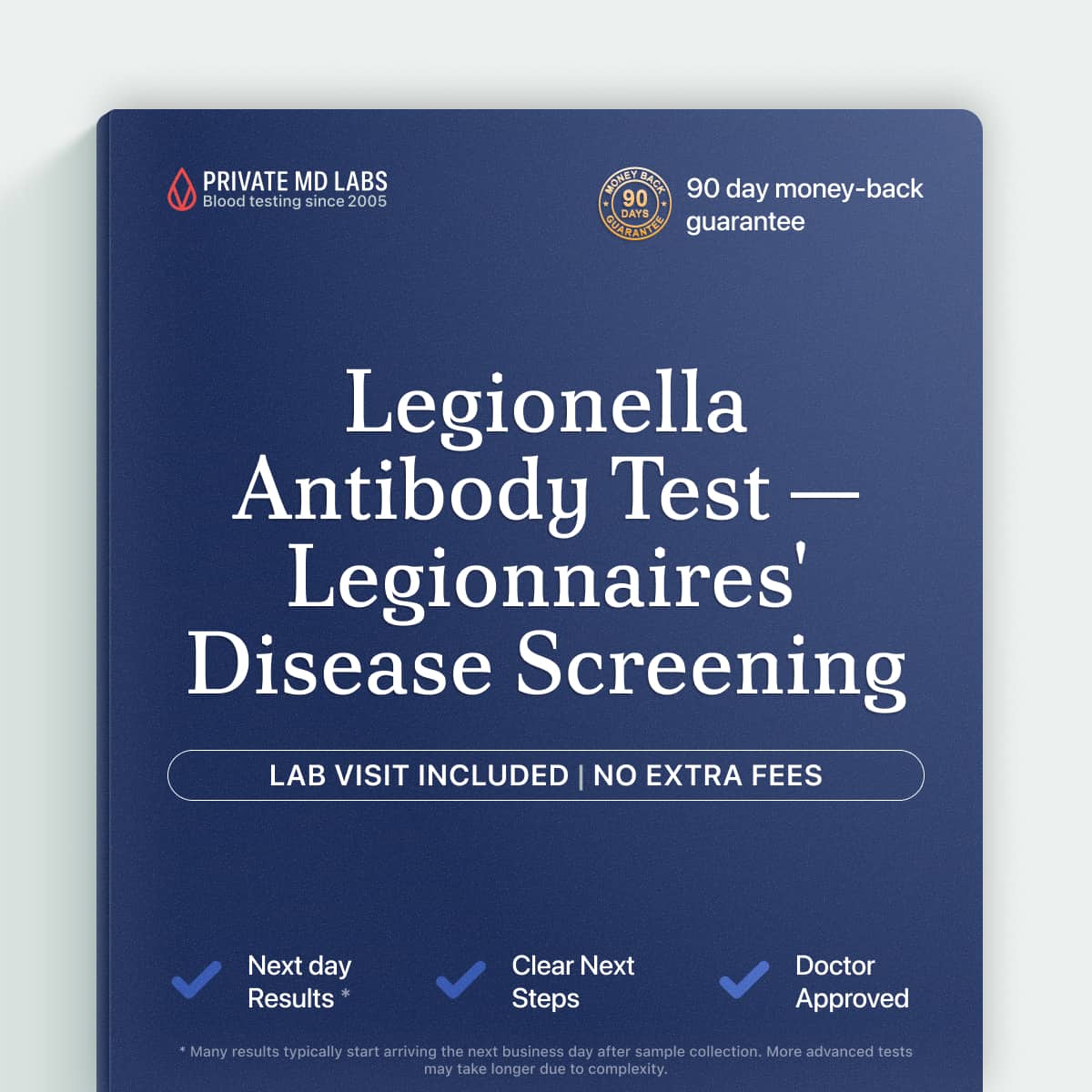 Legionella pneumophila IgM antibody test for diagnosing Legionnaires' disease symptoms