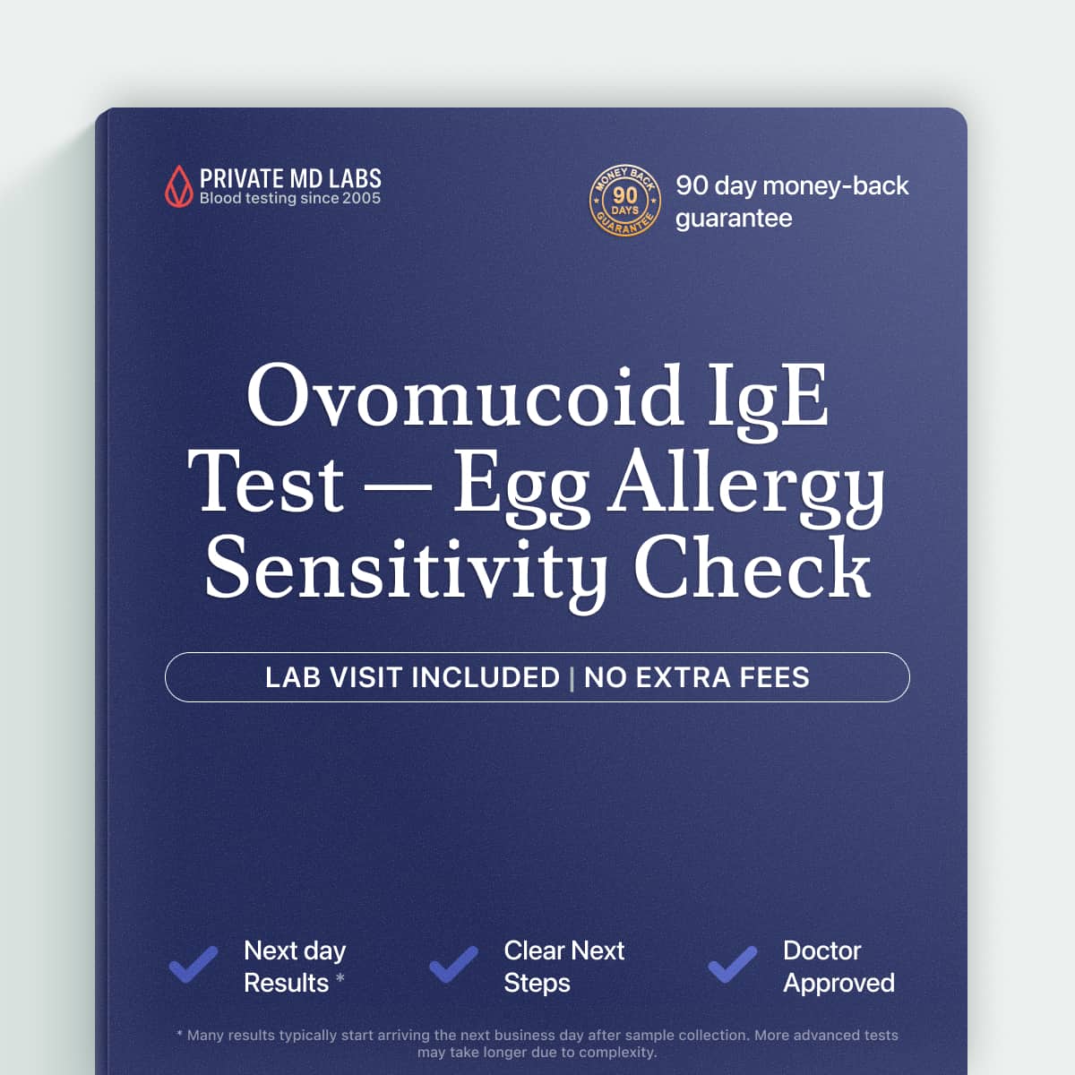 Ovomucoid IgE test for egg allergy sensitivity and food reaction symptoms