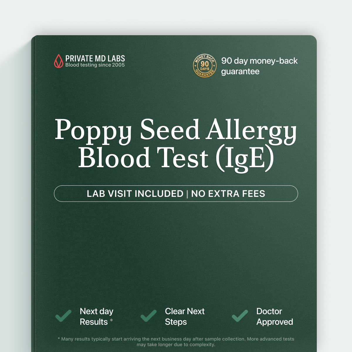 Poppy seed IgE allergy test for people with reactions after eating seeded foods