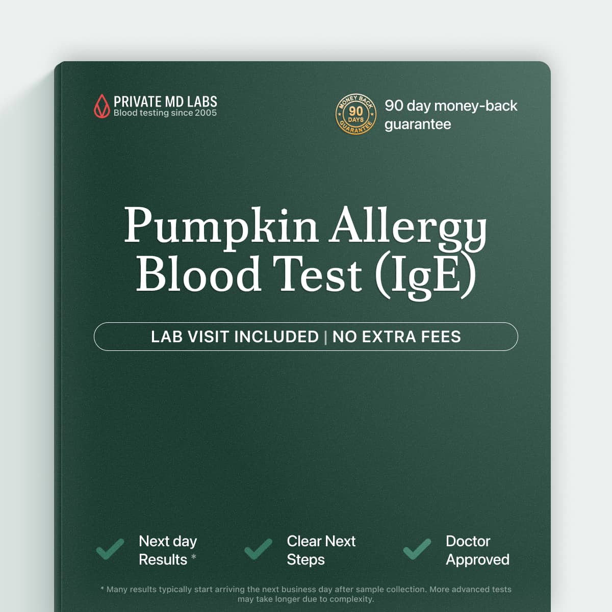 Pumpkin IgE allergy test for people with food reactions or sensitivities