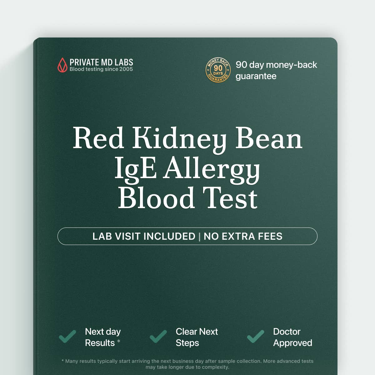 Red kidney bean IgE allergy test for food sensitivity and diet concerns
