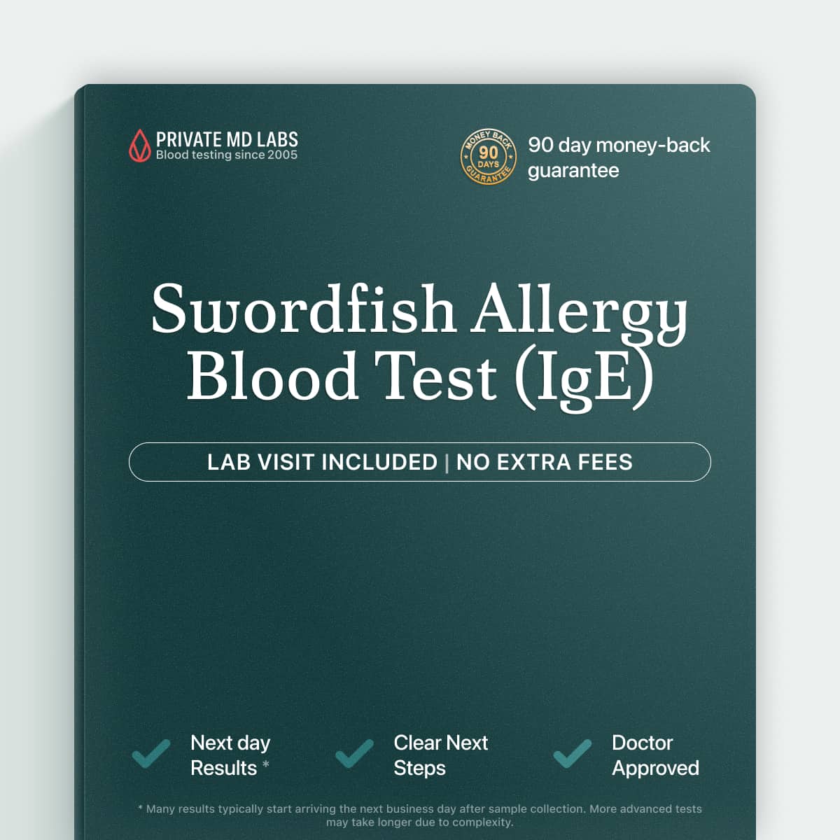Swordfish IgE allergy test for people with reactions after eating seafood