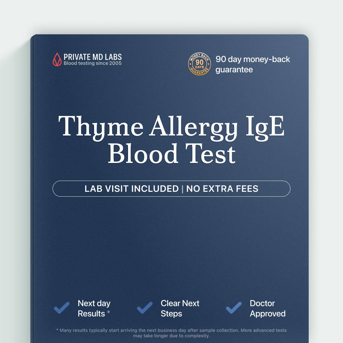 Thyme allergy IgE blood test for spice sensitivity and allergic reaction symptoms