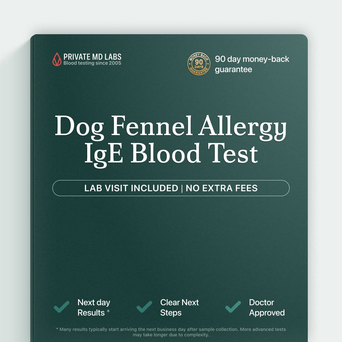 Dog Fennel IgE allergy blood test for diagnosing weed pollen allergic reactions