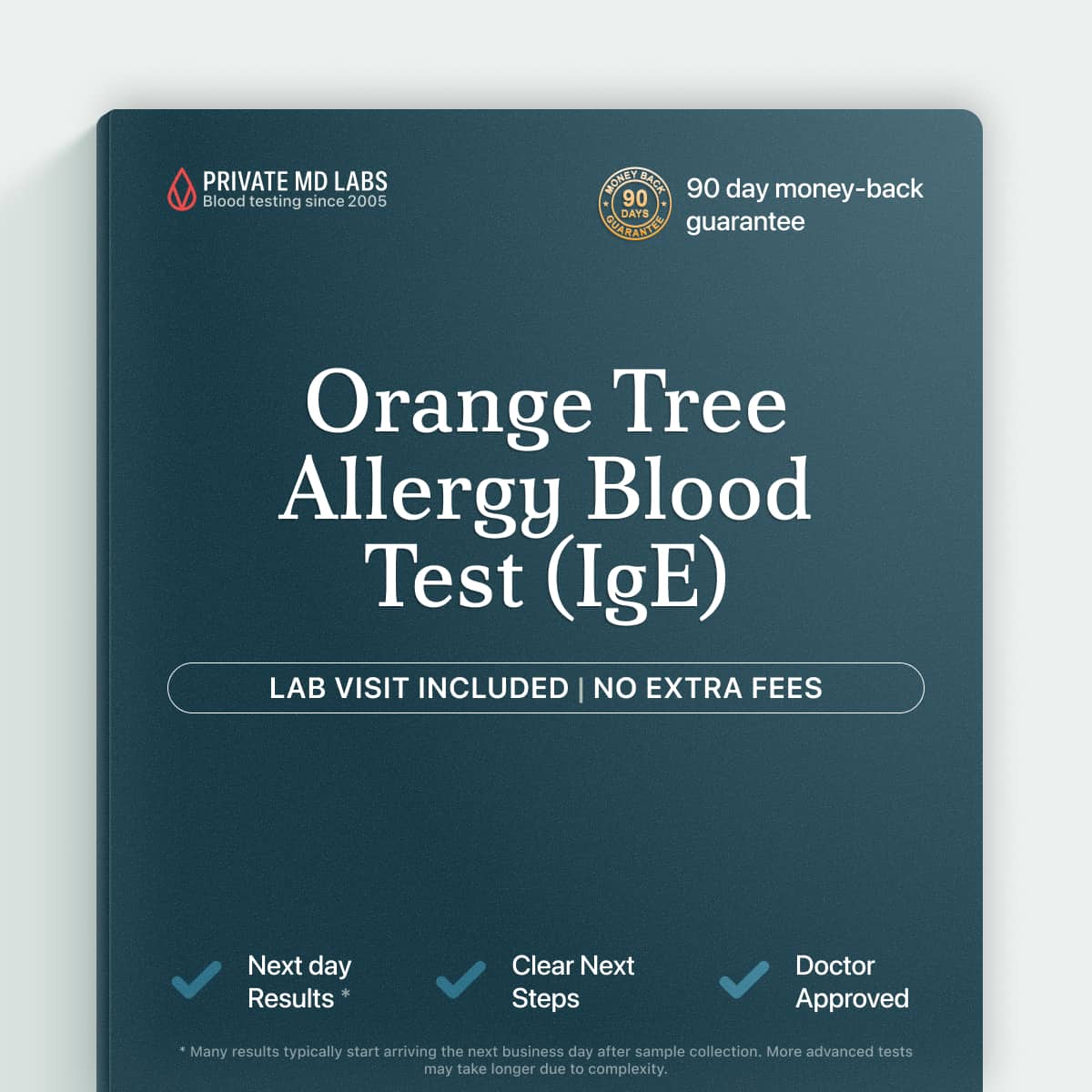 Allergy blood test for people with reactions to orange tree pollen or fruit