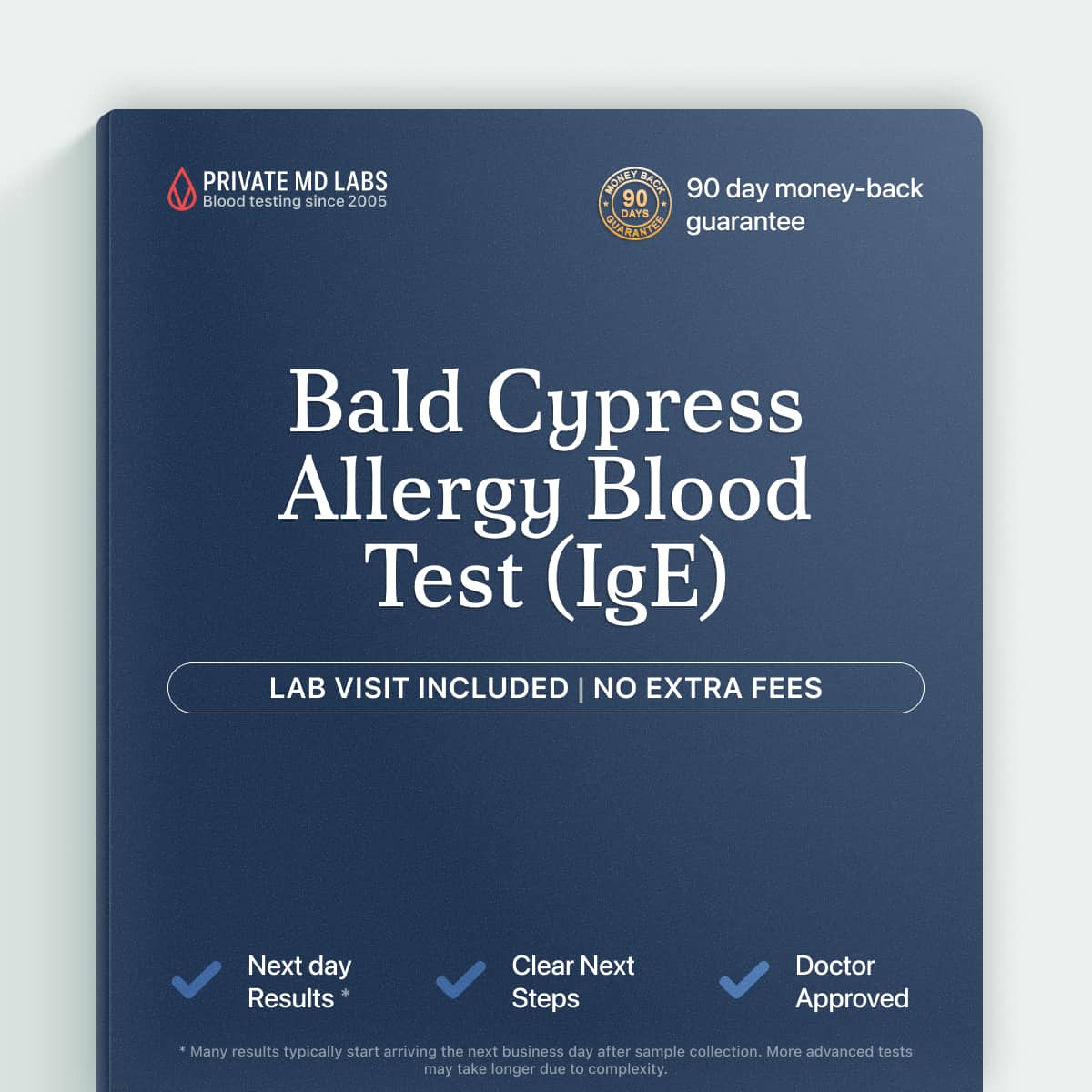 Bald Cypress allergen IgE test for allergy symptoms in pollen-sensitive individuals