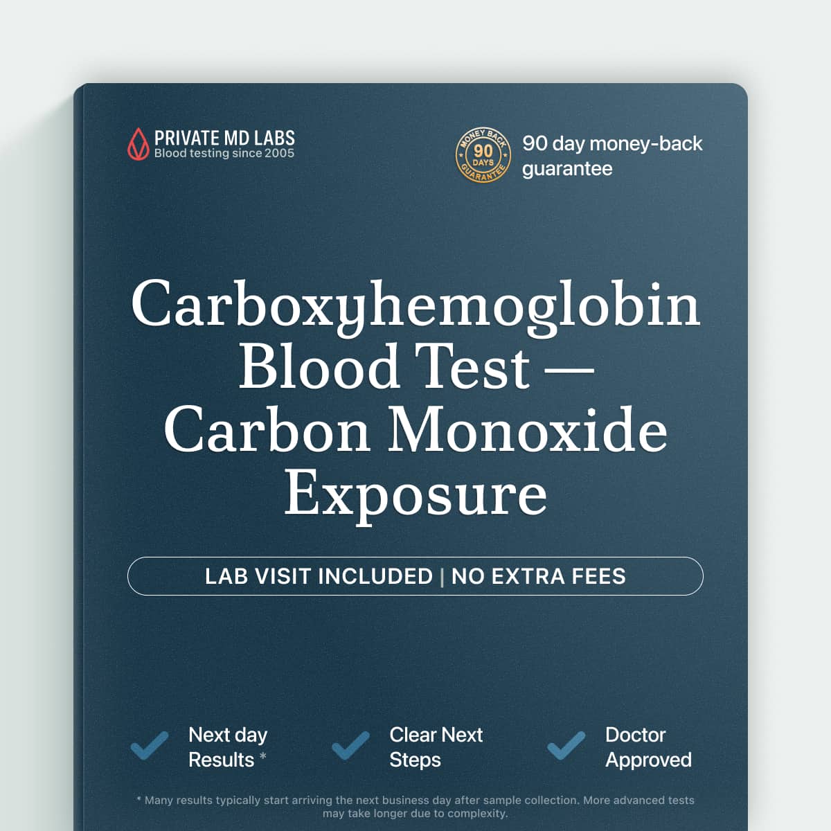Carboxyhemoglobin blood test for detecting carbon monoxide exposure or poisoning
