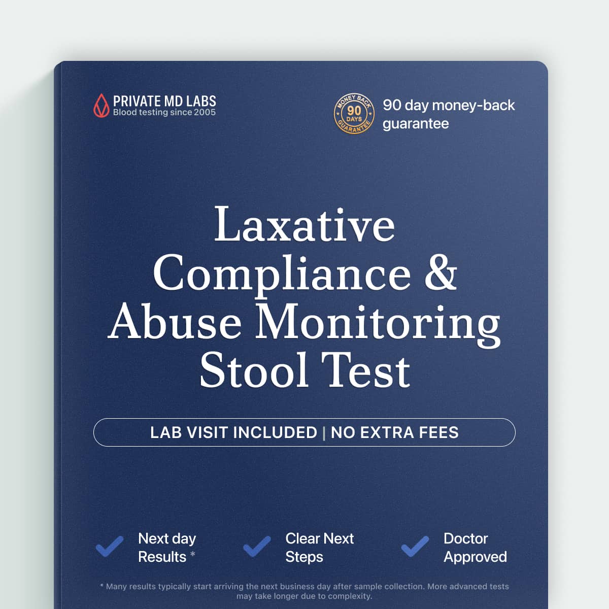 Stool test kit for laxative compliance or abuse monitoring screening