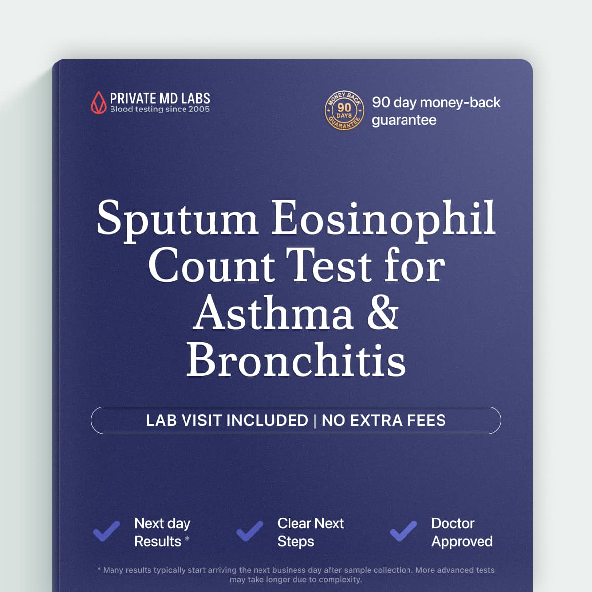 Sputum eosinophil count test for diagnosing asthma, bronchitis, and pneumonia