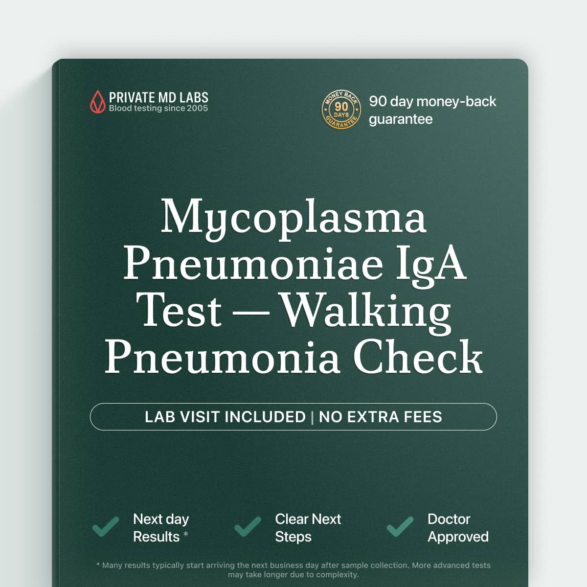Mycoplasma pneumoniae IgA antibody test for diagnosing walking pneumonia infection