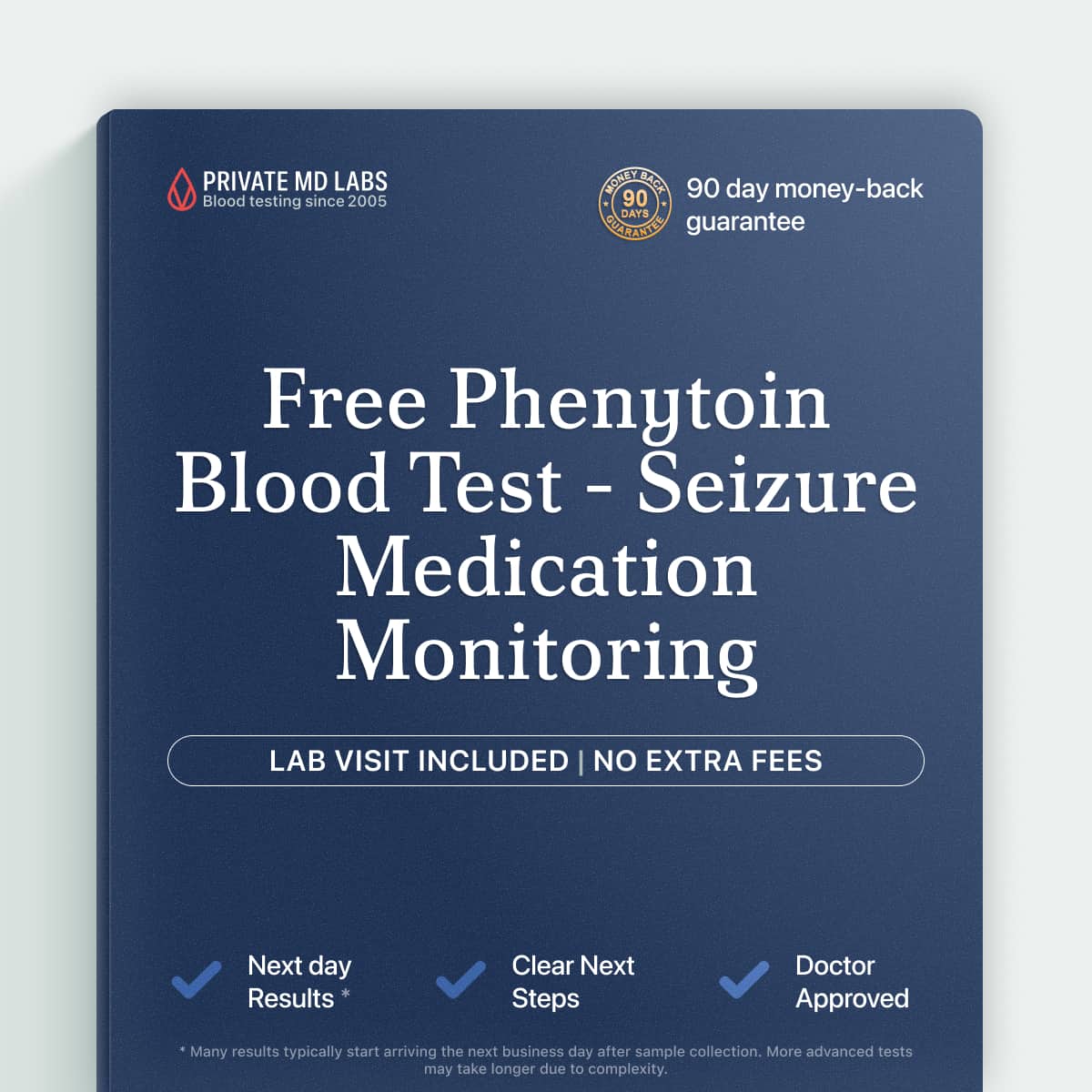 Free phenytoin blood test for monitoring epilepsy medication levels safely