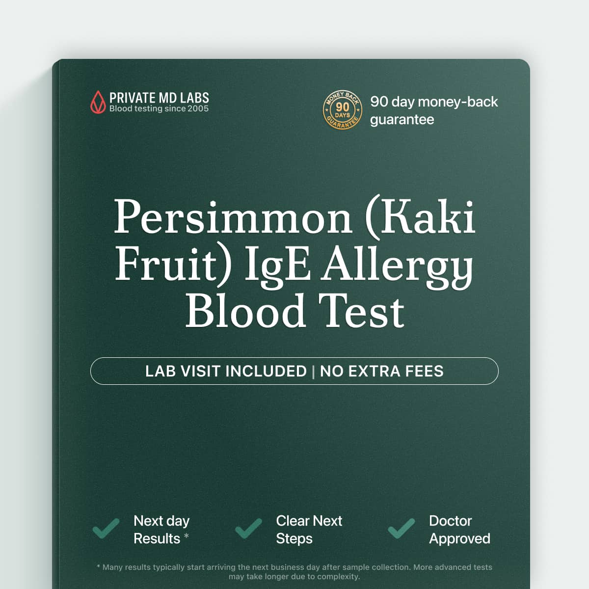 Persimmon IgE allergy test for people with reactions after eating fruit