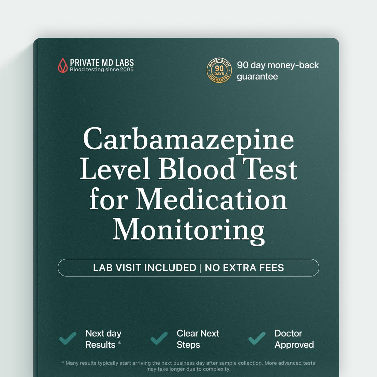 Carbamazepine drug level test for epilepsy patients monitoring medication dosage