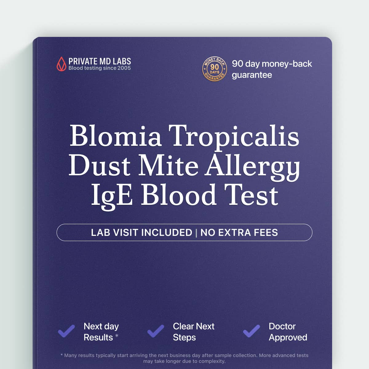 Blomia tropicalis IgE allergy test for dust mite allergy symptom evaluation