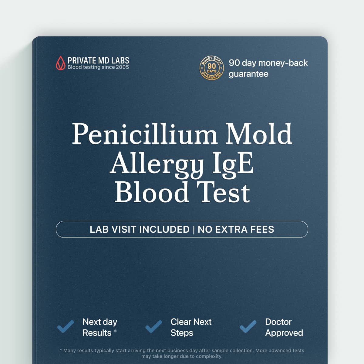 Allergy blood test detecting Penicillium glabrum mold IgE sensitization