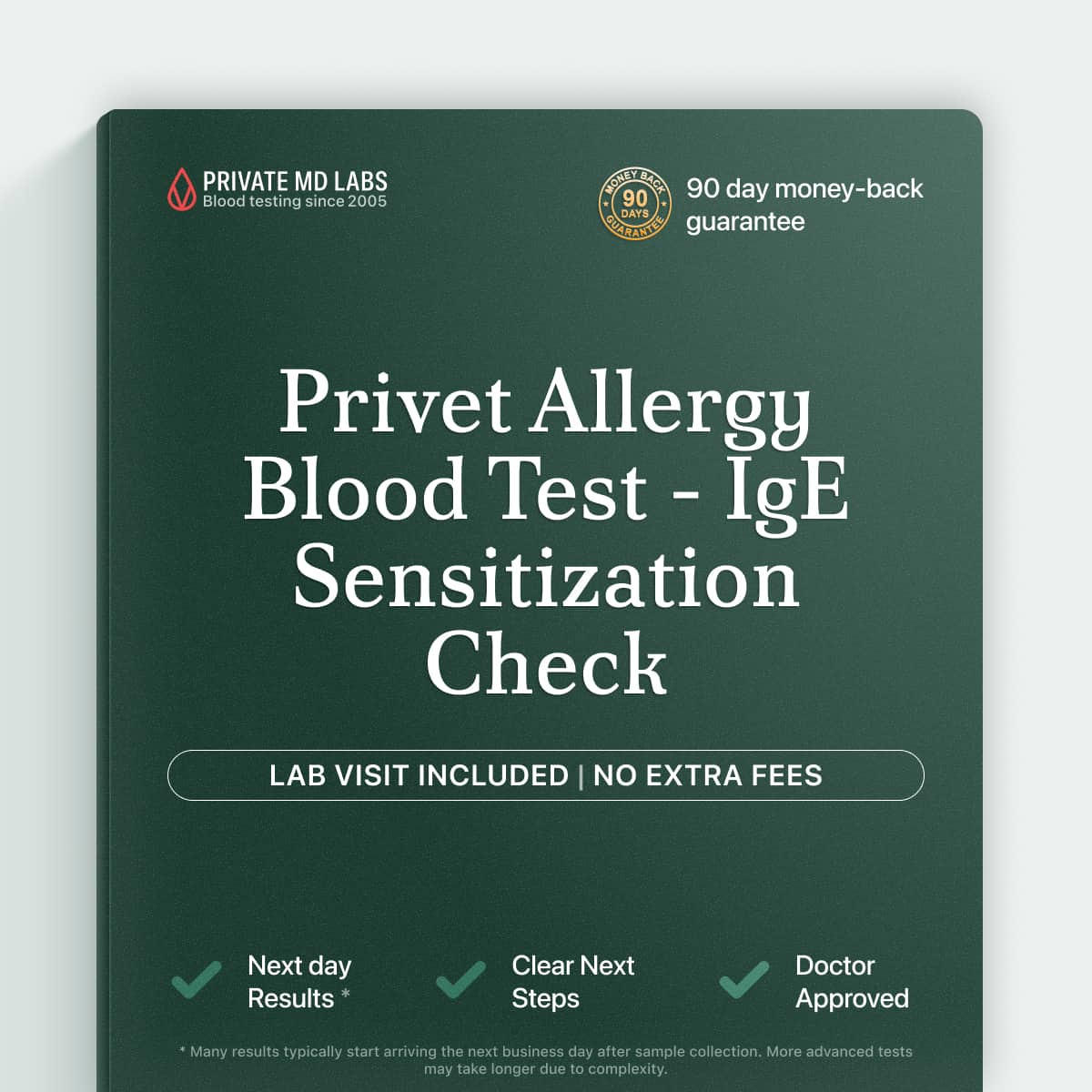 Privet allergen IgE blood test for identifying seasonal pollen sensitization