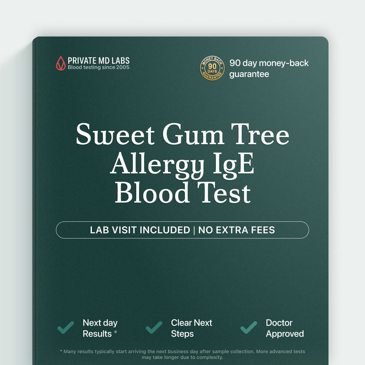 Sweet Gum tree allergy IgE blood test for pollen sensitivity and allergy symptoms