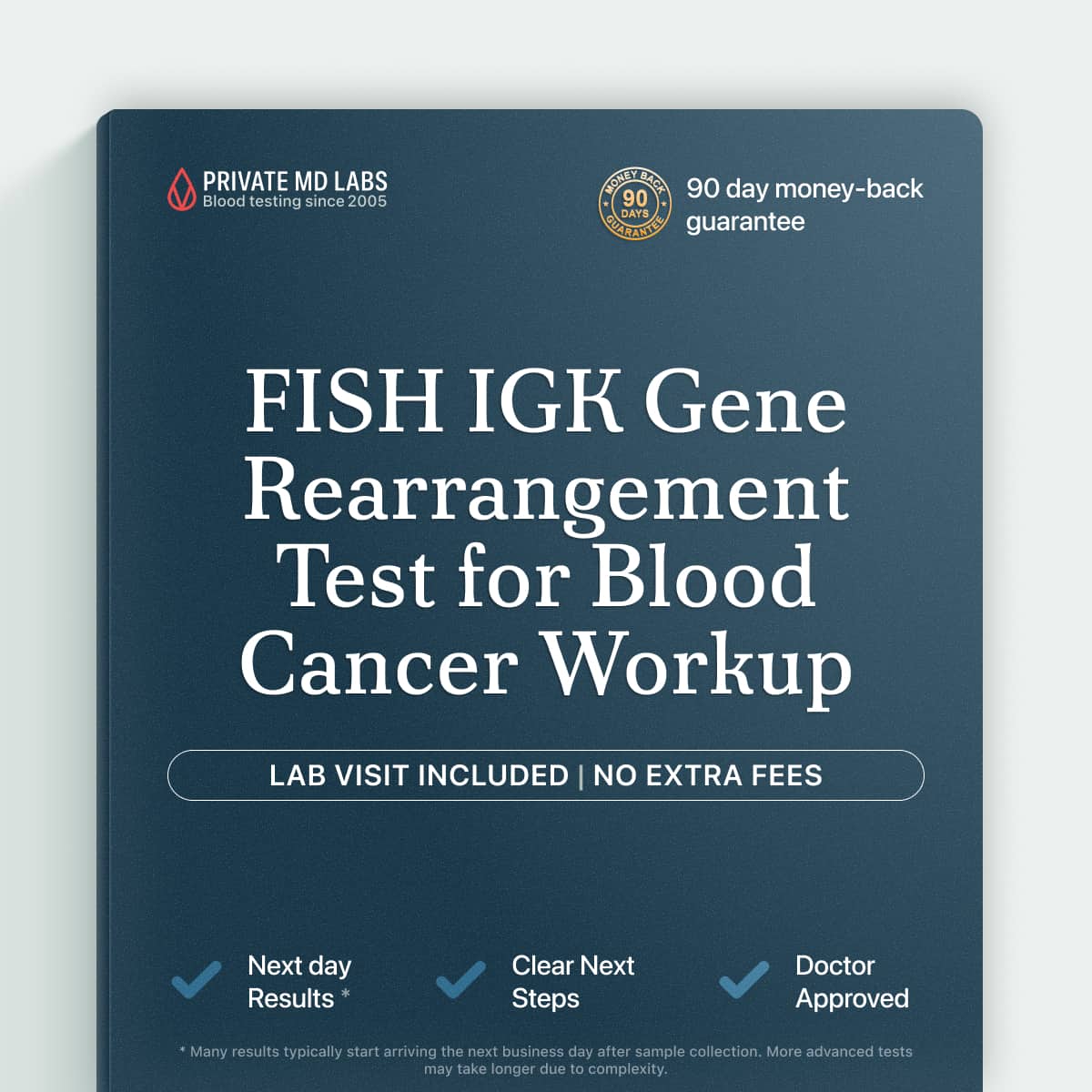 FISH IGK cytogenetic test for evaluating suspected B-cell lymphoma or leukemia