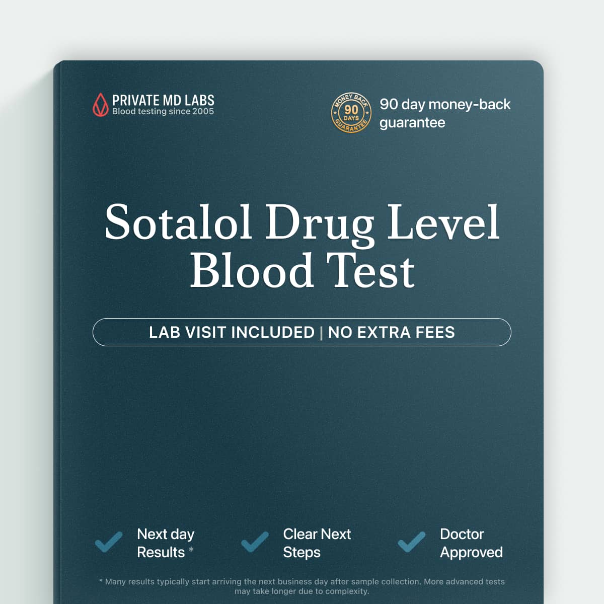 Sotalol drug level test for patients monitoring heart rhythm medication dosing