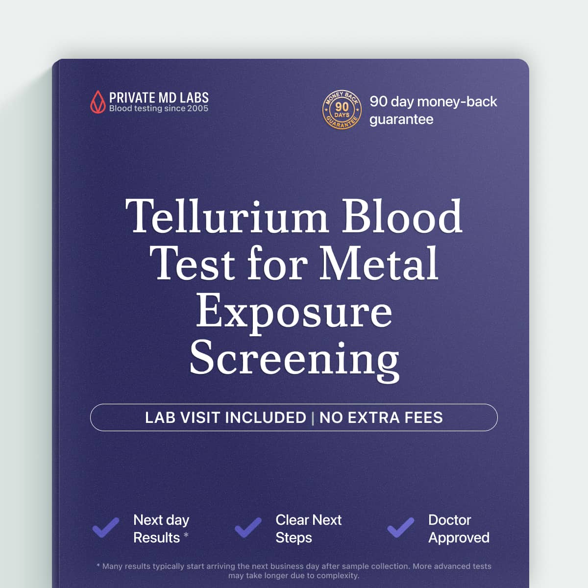 Tellurium serum test for checking occupational or environmental heavy metal exposure