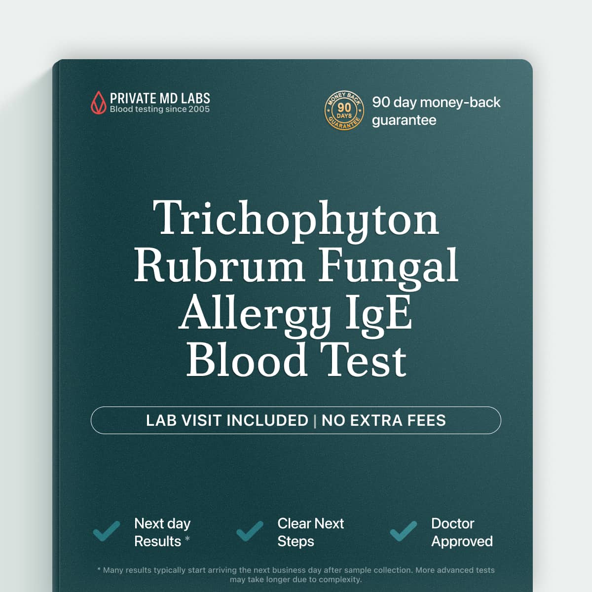 Allergy IgE blood test for Trichophyton rubrum fungal skin sensitivity