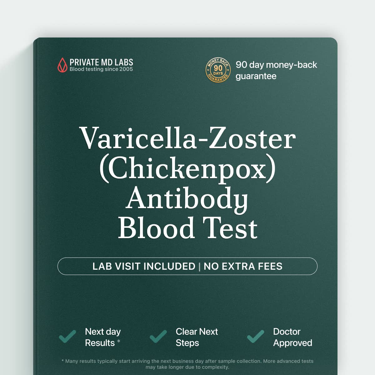 Varicella-zoster antibody test for chickenpox immunity or shingles exposure concerns