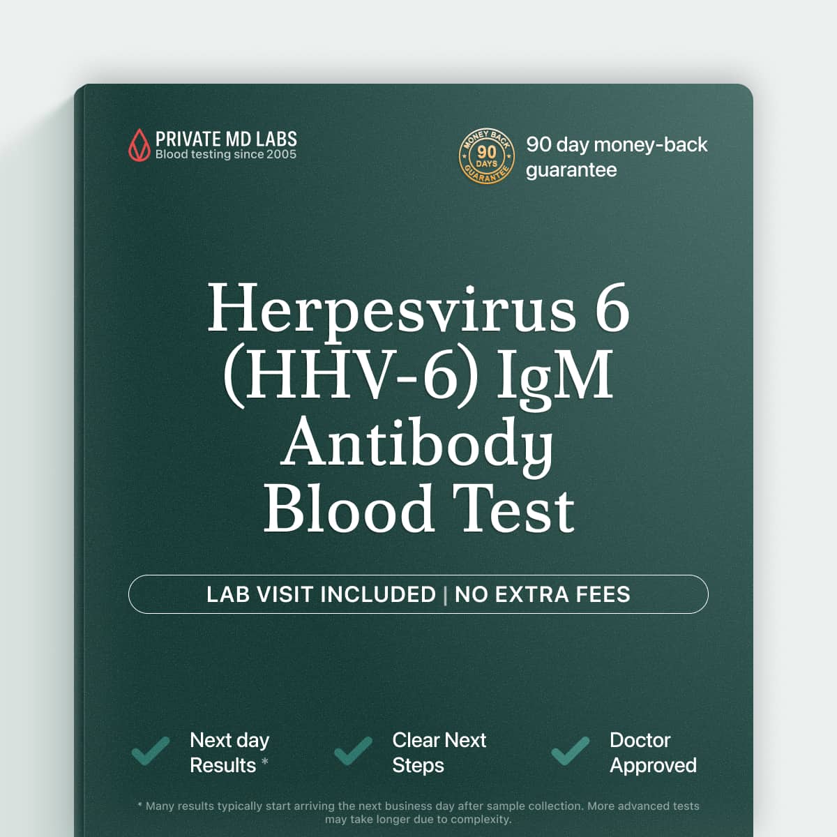 Herpesvirus 6 IgM antibody test for detecting recent or active HHV-6 infection