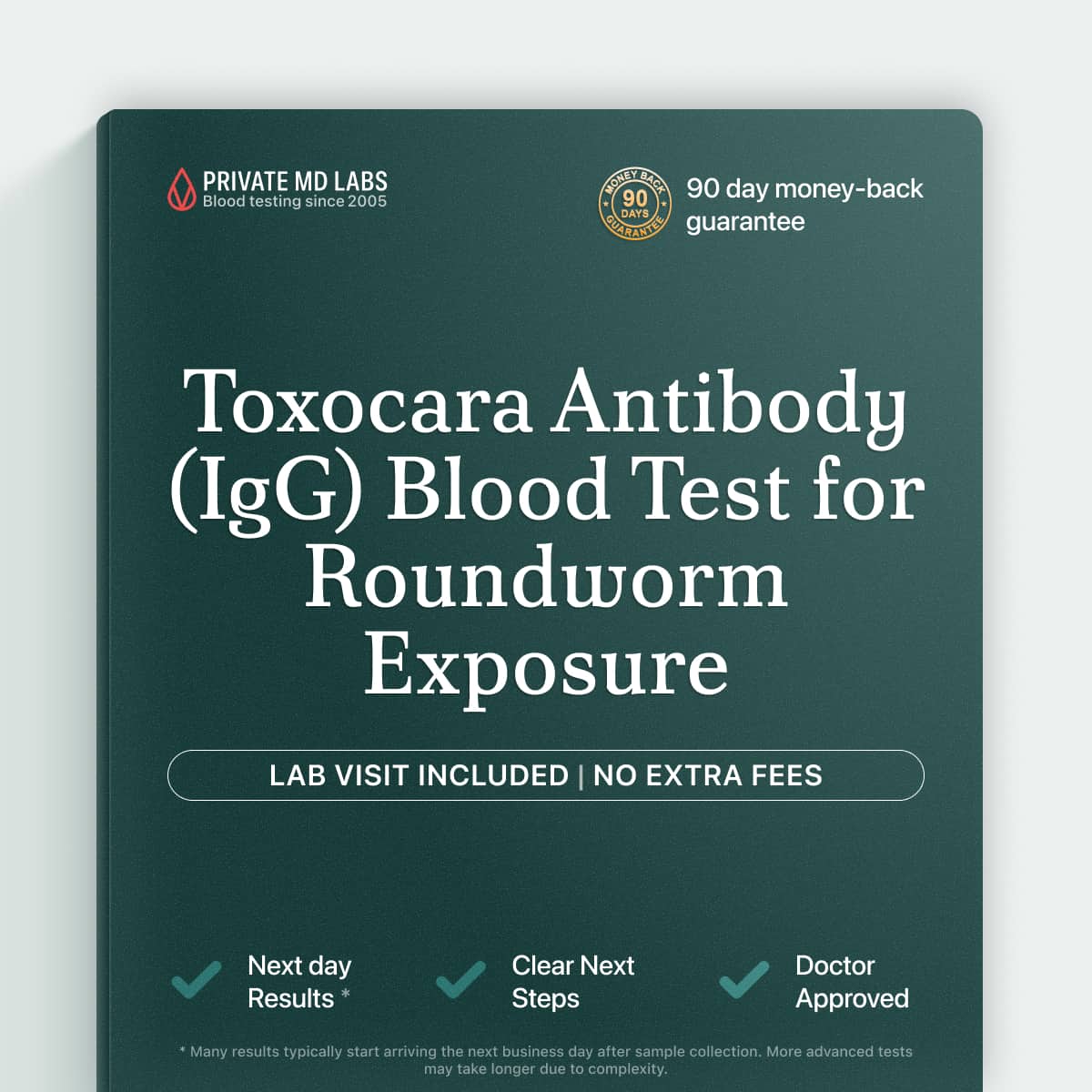 Toxocara IgG antibody test for families concerned about pet-related parasite exposure