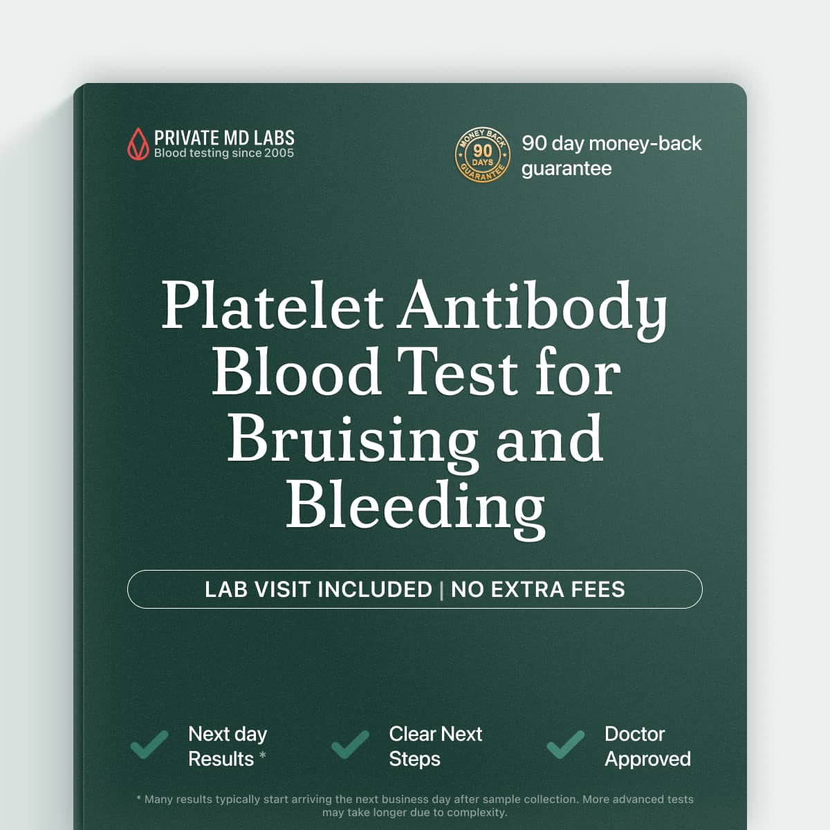 Platelet antibody test for unexplained bruising, bleeding, or low platelet counts