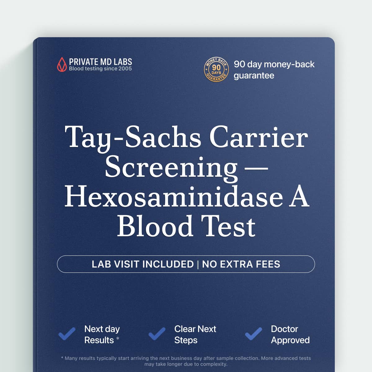 Genetic carrier screening test for Tay-Sachs disease risk in families planning pregnancy