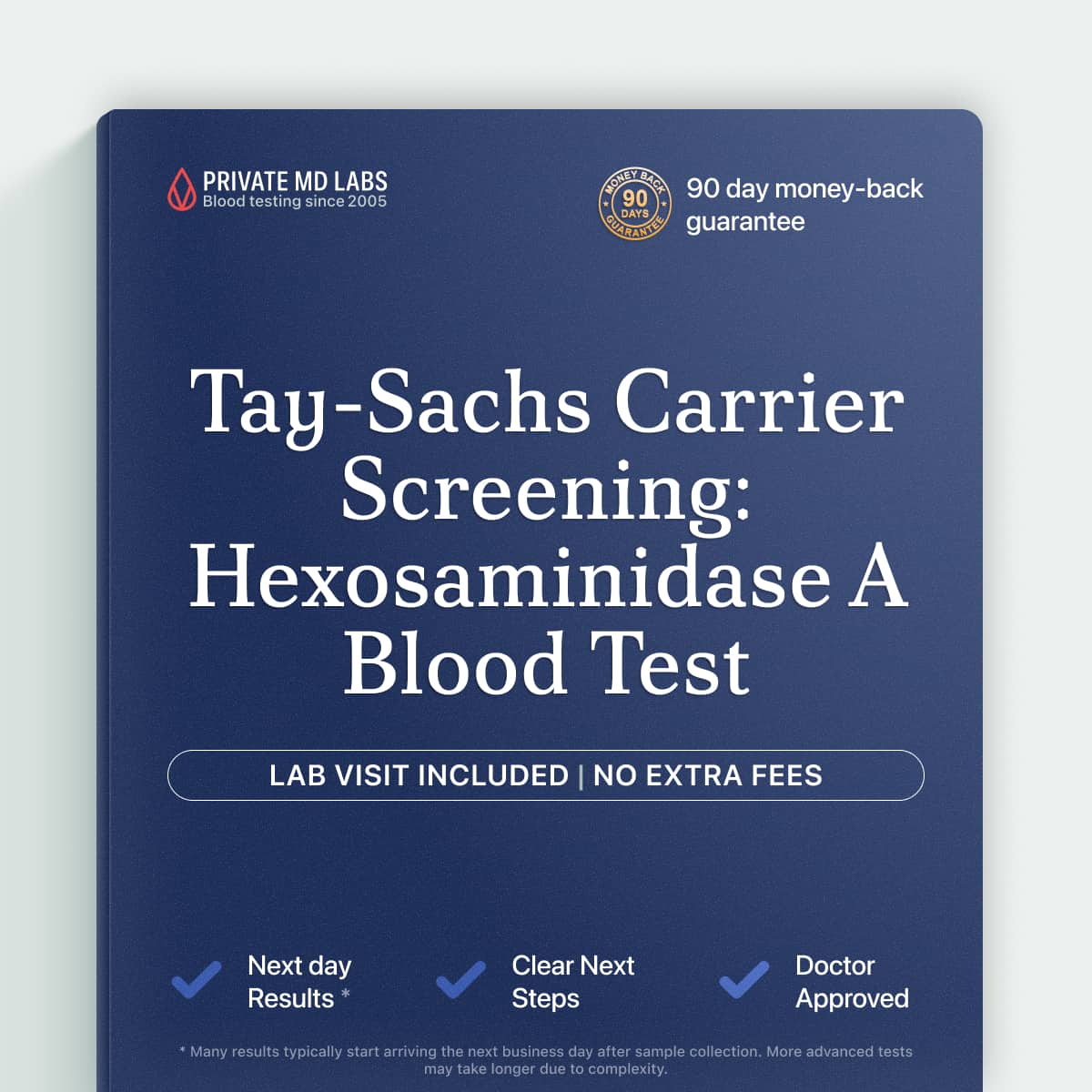 Genetic carrier screening test for Tay-Sachs disease risk in families planning pregnancy
