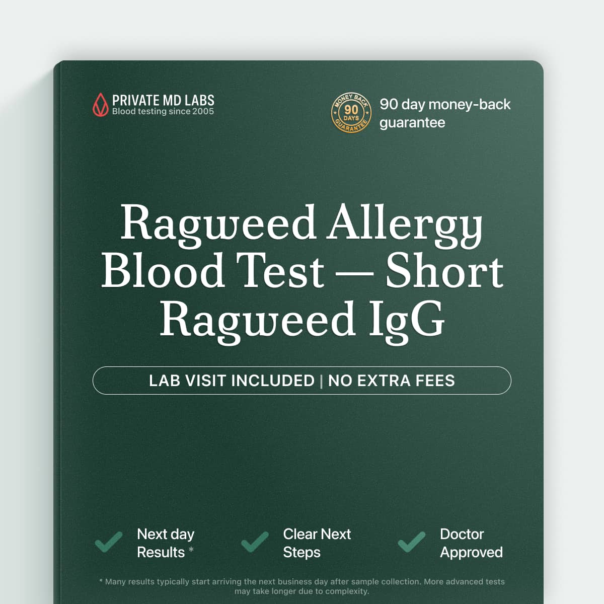 Allergy blood test for people with ragweed pollen sensitivity or seasonal symptoms