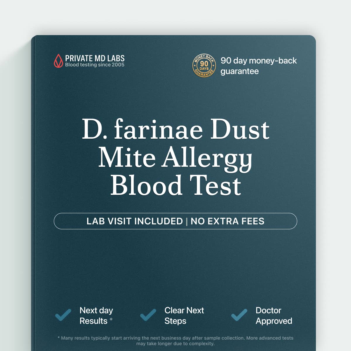 D. farinae mite IgG4 test for allergy symptoms like sneezing and congestion