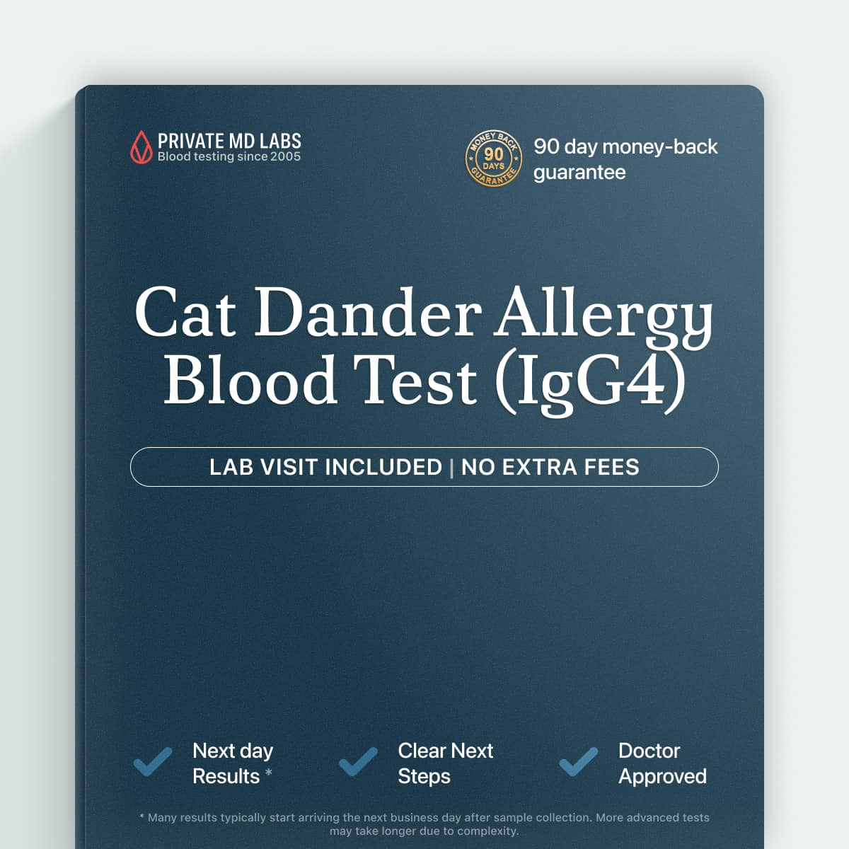 Cat dander IgG4 allergy test for people with pet-related sneezing or congestion