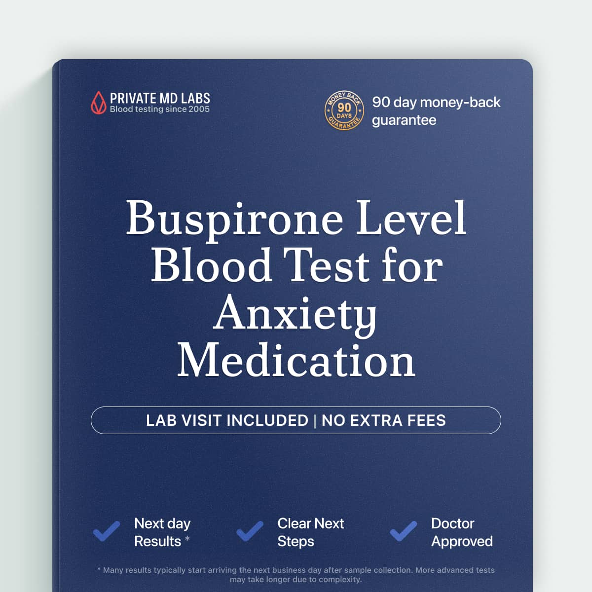 Buspirone level test for patients monitoring anti-anxiety medication in their bloodstream
