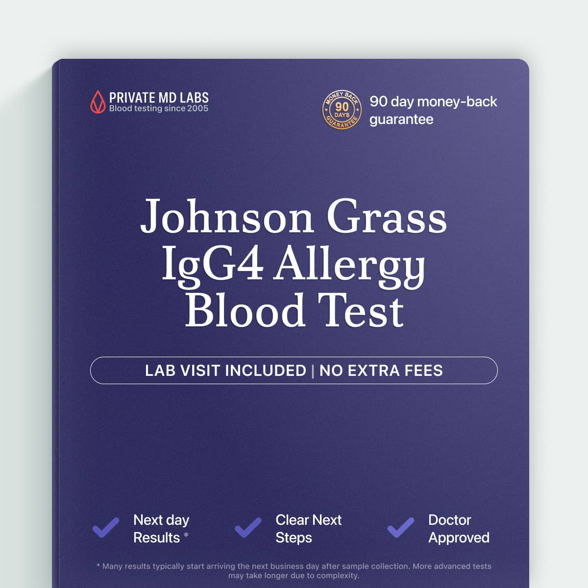 Johnson Grass IgG4 allergy blood test for pollen-related sneezing and congestion symptoms