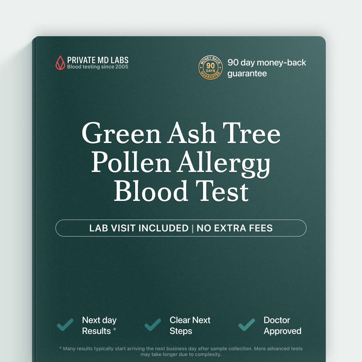 Allergy blood test for Green Ash tree pollen sensitivity and seasonal reactions