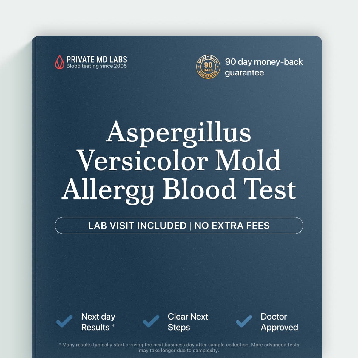 Allergy blood test for mold sensitivity to Aspergillus versicolor exposure