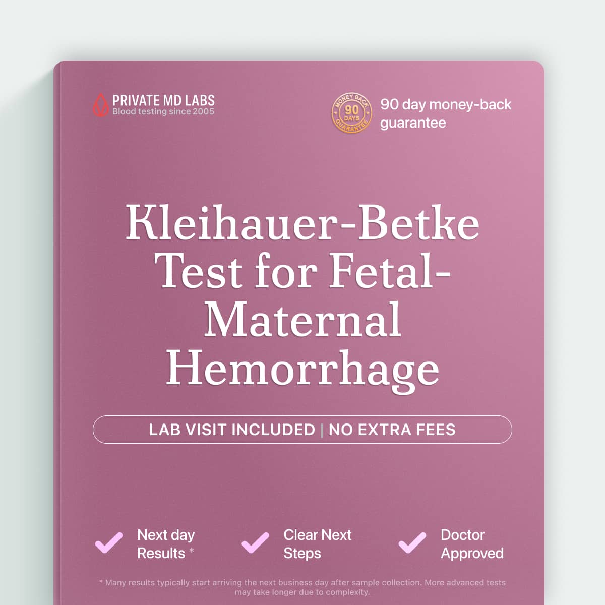 Kleihauer-Betke test for pregnant women checking fetal-maternal hemorrhage after trauma