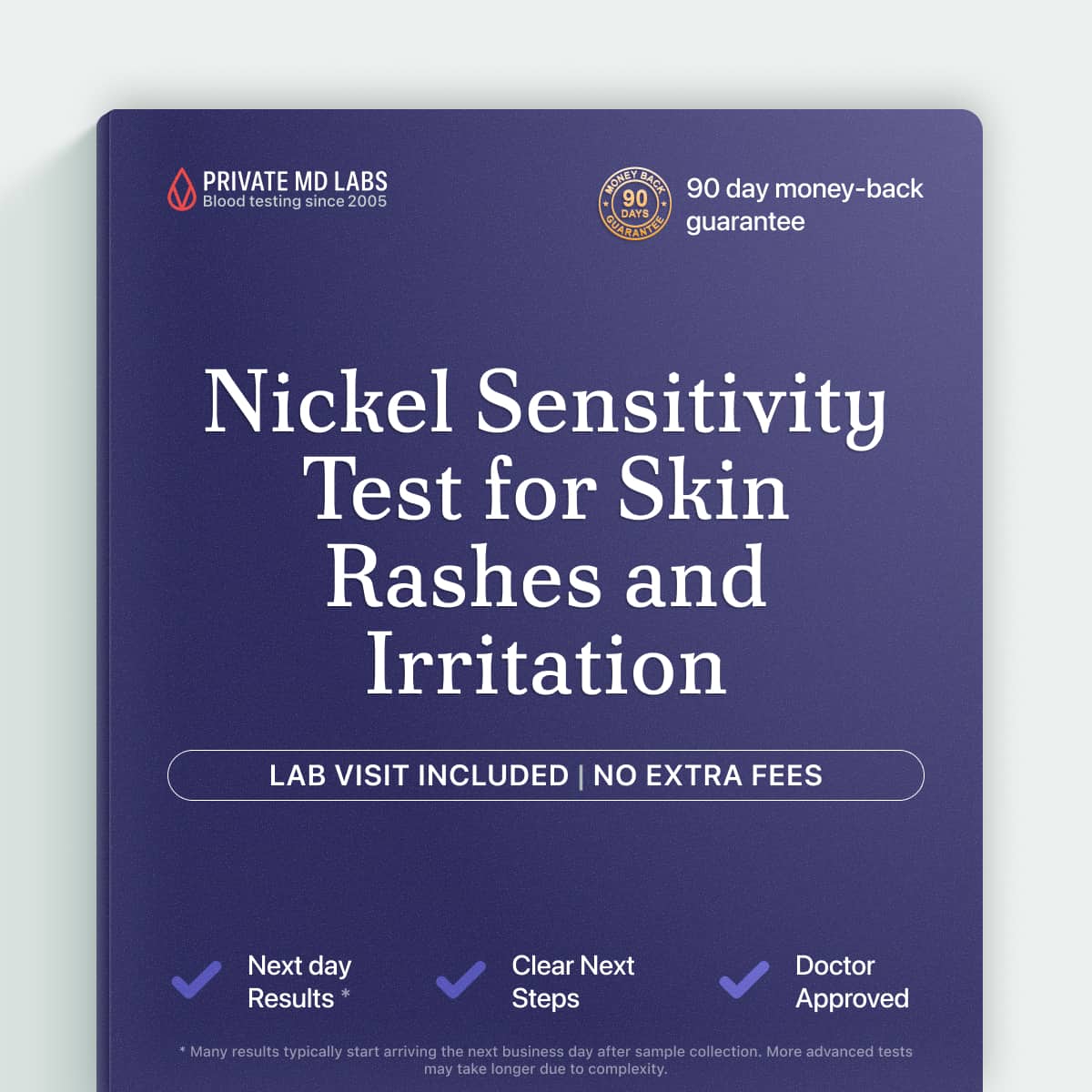 Nickel allergy patch test for skin irritation from nails or jewelry contact