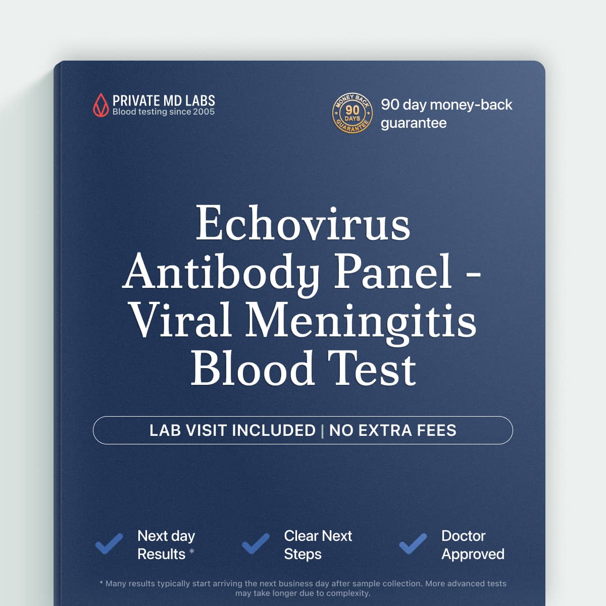 Echovirus antibody panel for diagnosing viral meningitis symptoms in adults and children