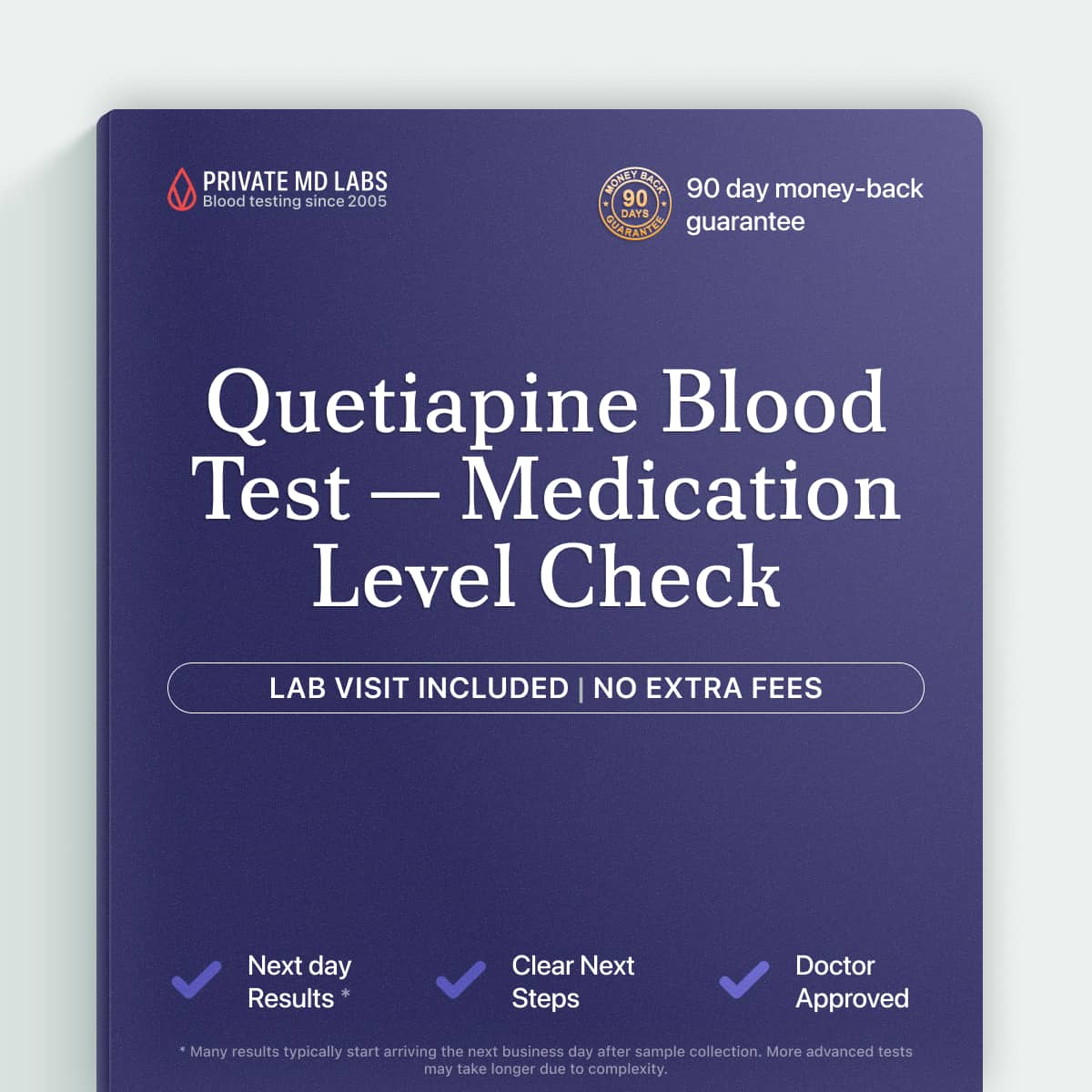 Quetiapine blood test for monitoring medication levels during antipsychotic treatment