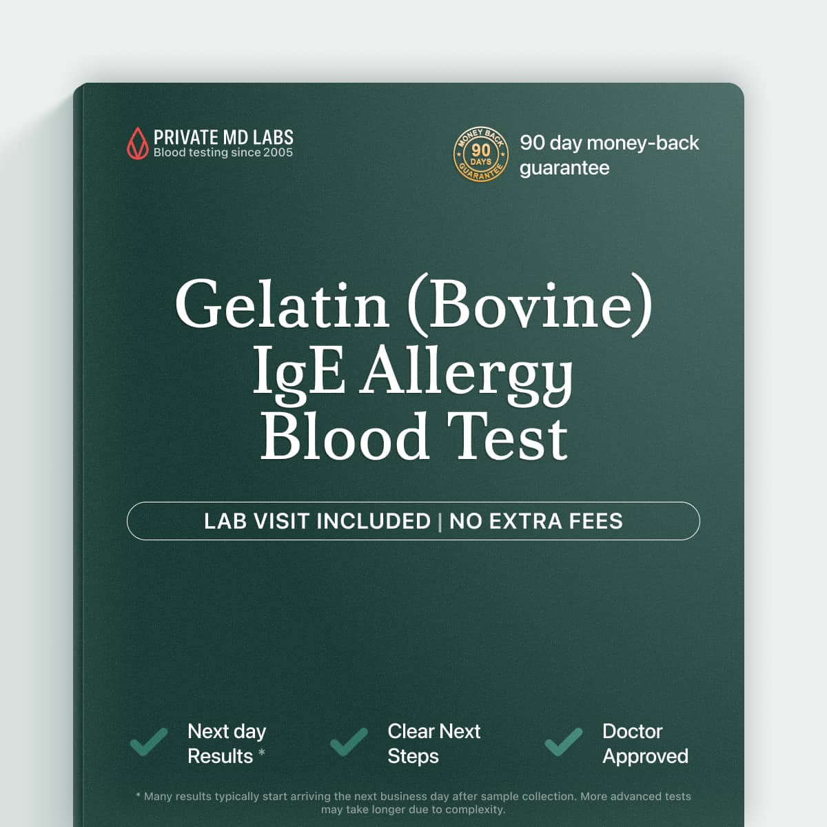Gelatin (bovine) IgE allergy test for food reactions and ingredient sensitivity screening