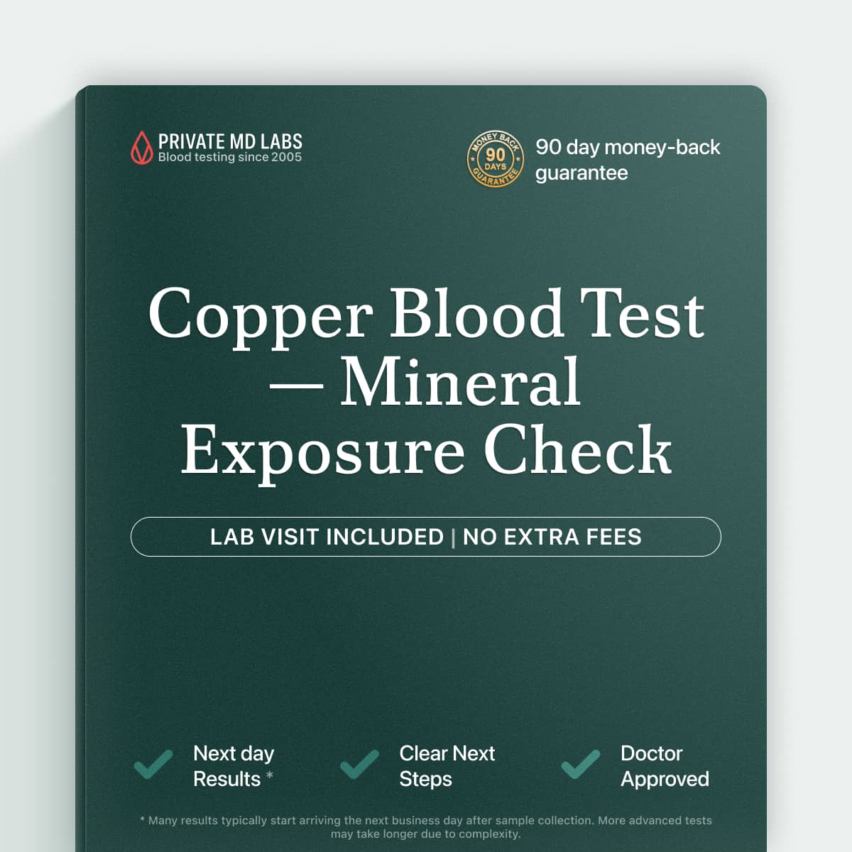 Copper blood test for checking mineral exposure and nutritional imbalance