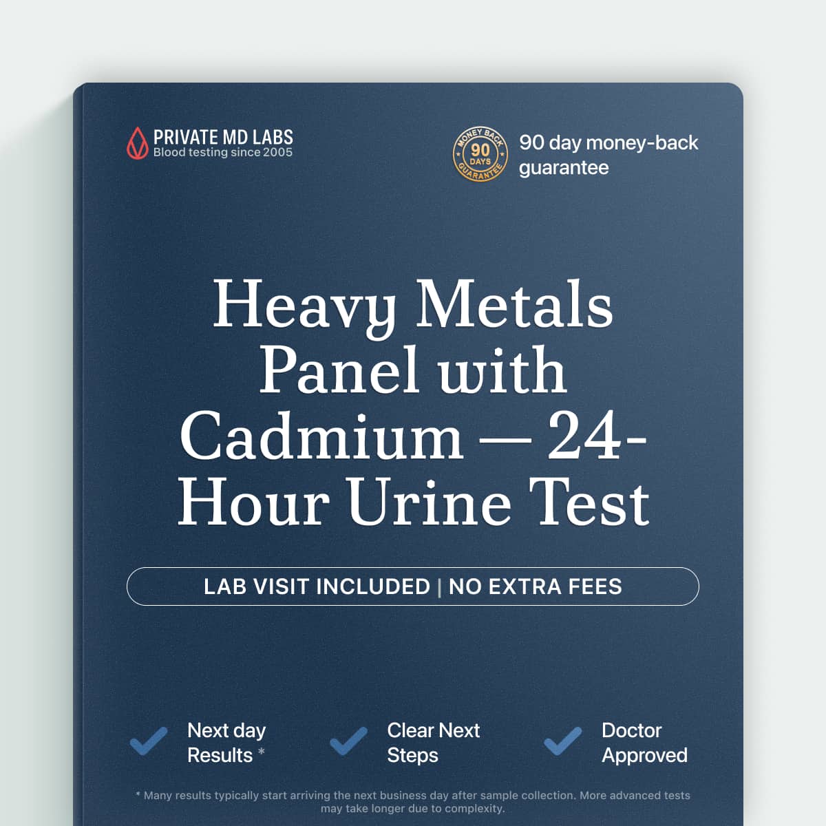 Heavy metals urine test checking cadmium exposure and detox for whole-body wellness