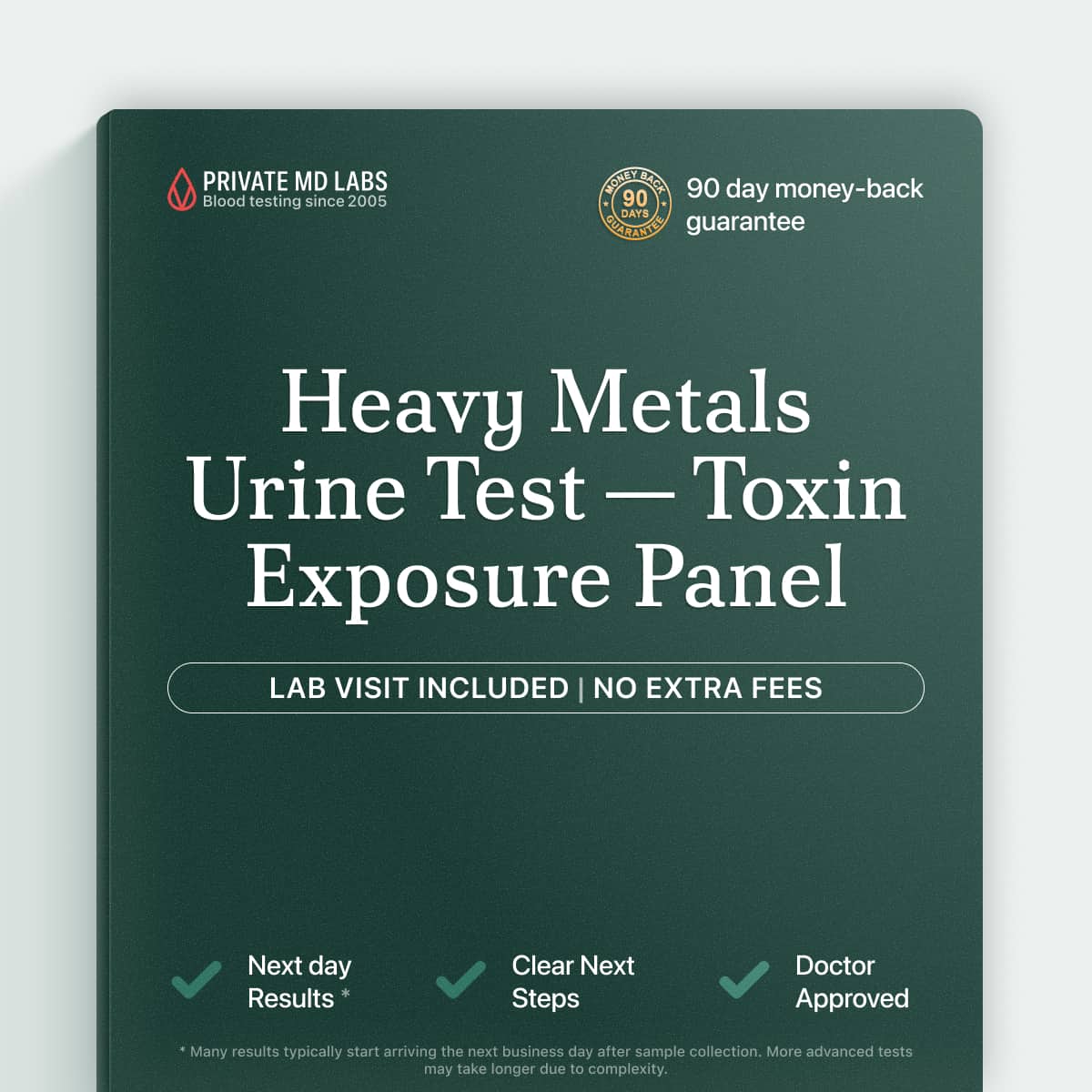 Heavy metals urine test for toxin exposure, detoxification, and environmental health concerns